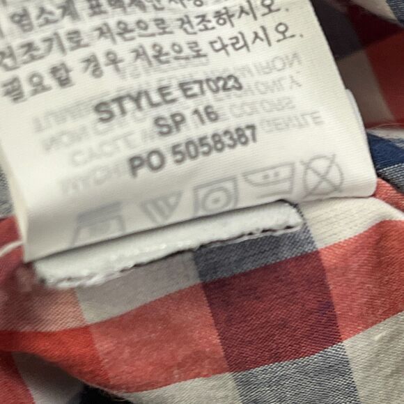 J Crew Shirt Boys Small 6/7 Long Sleeve Button Up Gingham Plaid Red White Blue - Picture 4 of 8